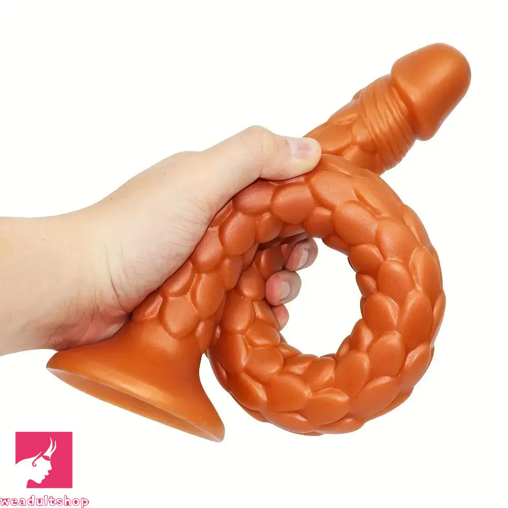 19.69in Dragon Scale Silicone Anal Durable Flexible Dildo For Deep Anus