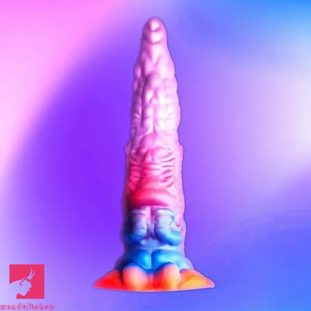 8.66in Colorful Silicone Fantasy Soft Cock Dildo With Powerful Suction Cup