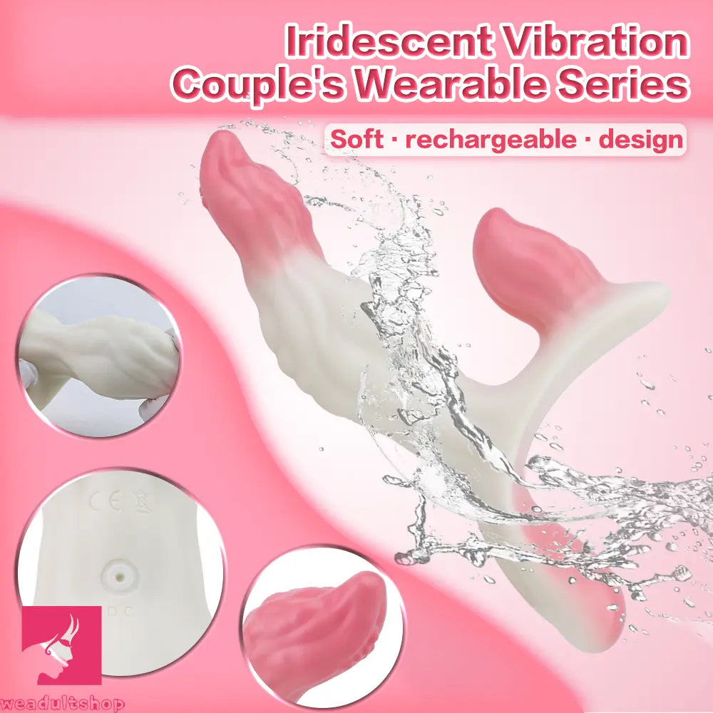 6.18in Wearable Strap on Vibrating Soft Liquid Silicone Dildo Clit Dildo