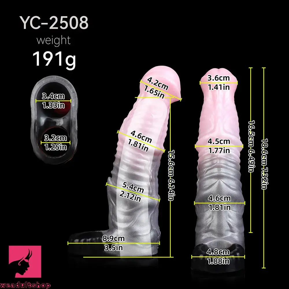 7.32in Horse Cock Sleeve Dildo Thickening Penis Sleeve Soft Armor Design