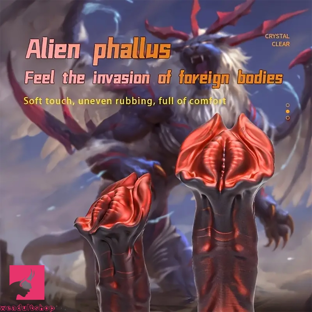 8.7in Cannibal Flower Flexible Silicone Clit Anal Plug Dildo Lifelike Texture