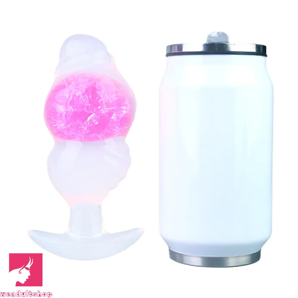 5.63in Luminous Silicone Anal Beads Dildo Anal Cock Toy With Anchor