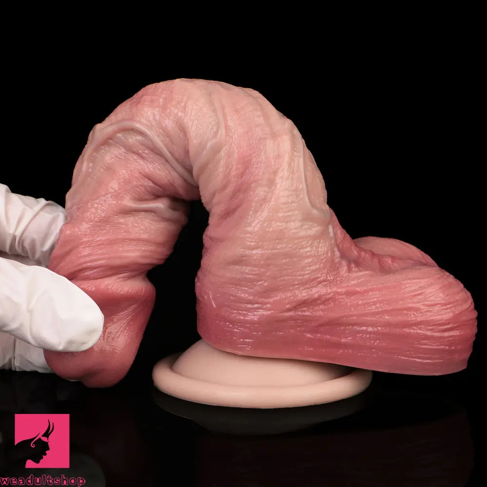 6.89in Double-layer Liquid Silicone Skin-like Soft Lifelike Real Couple Dildo