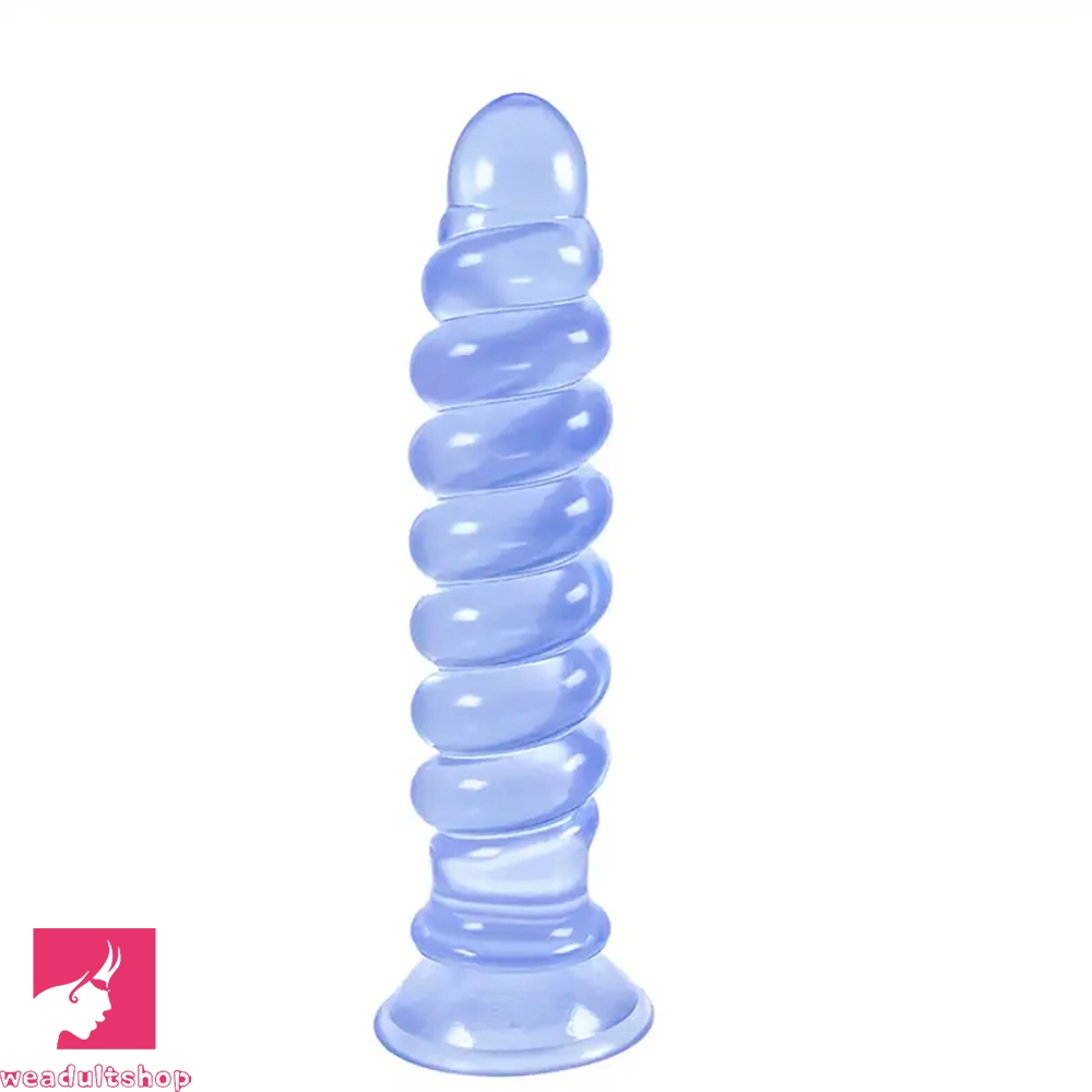 9in Anal Dildo With Thread Twists Flexible Spiral Anal Plug Clit Dilator