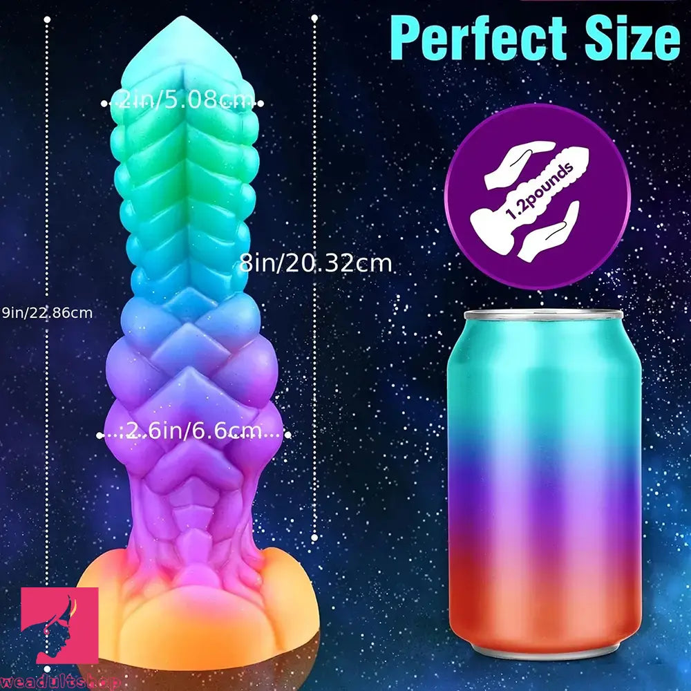 9in Fantasy Knot Silicone Monster Luminous Dildo For Anus Clit Orgasm