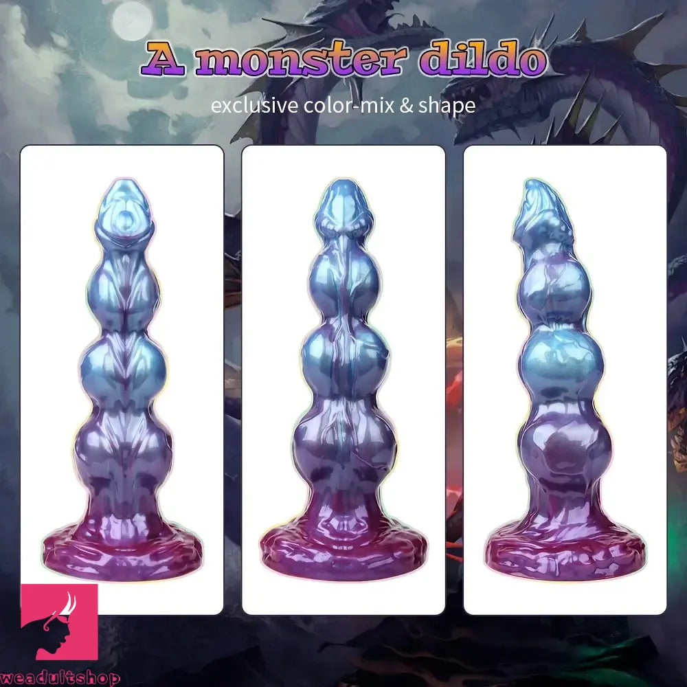 8.38in 10.15in 11.81in Beaded Monster Doggy Egg Fantasy Knot Clitoris Dildo