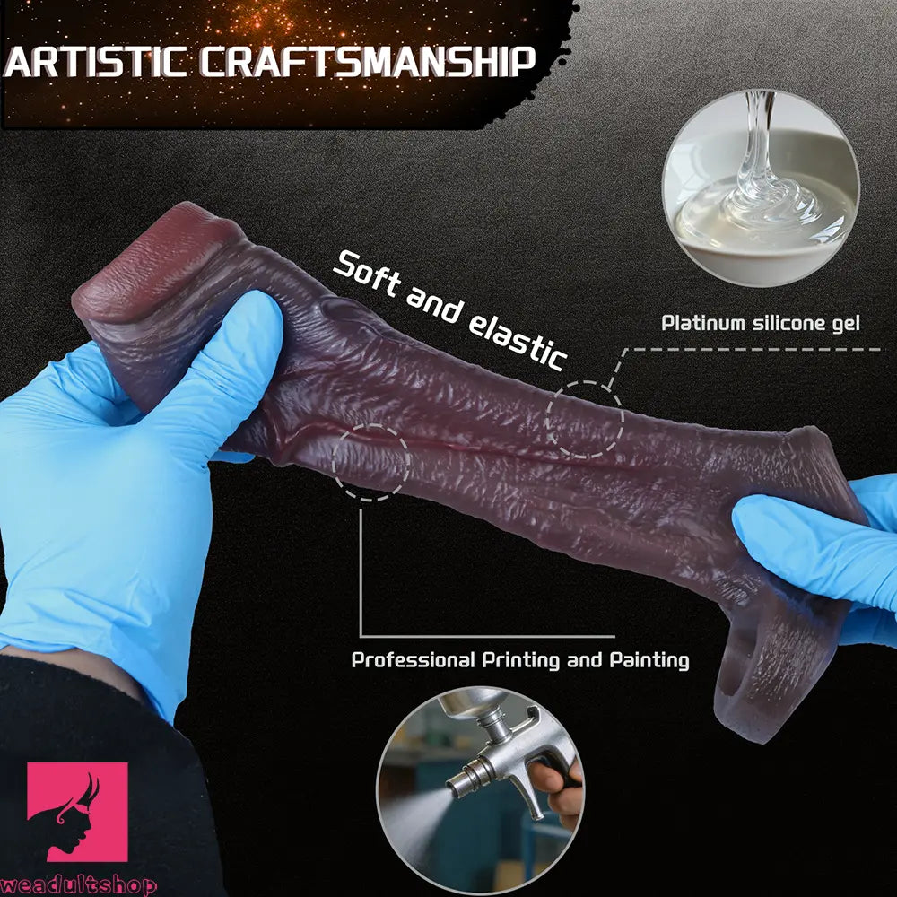 6.89in Platinum Silicone Real Feeling Dildo Sleeve Stretchy Penis Sleeve Ring