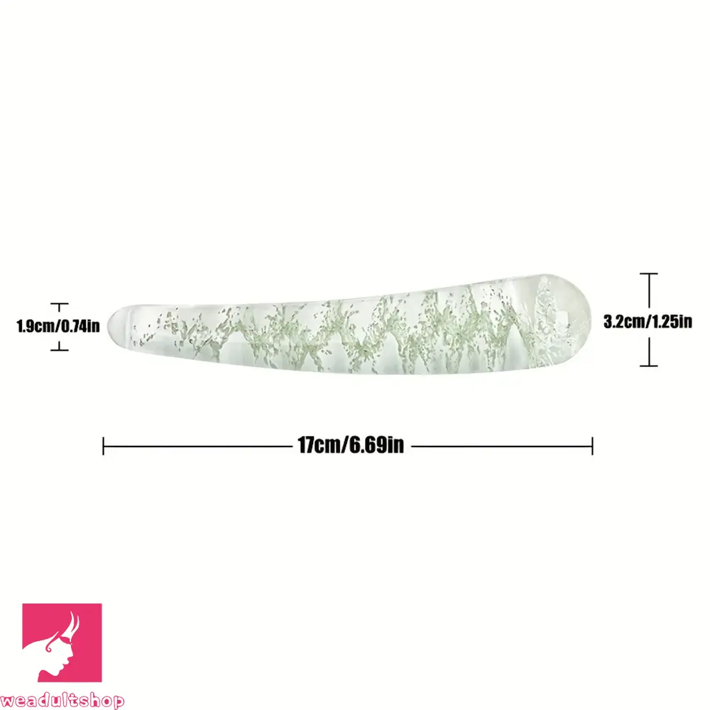 6.69in Fluorescent Glass Nighttime Glow-in-the-Dark Real G Spot Dildo