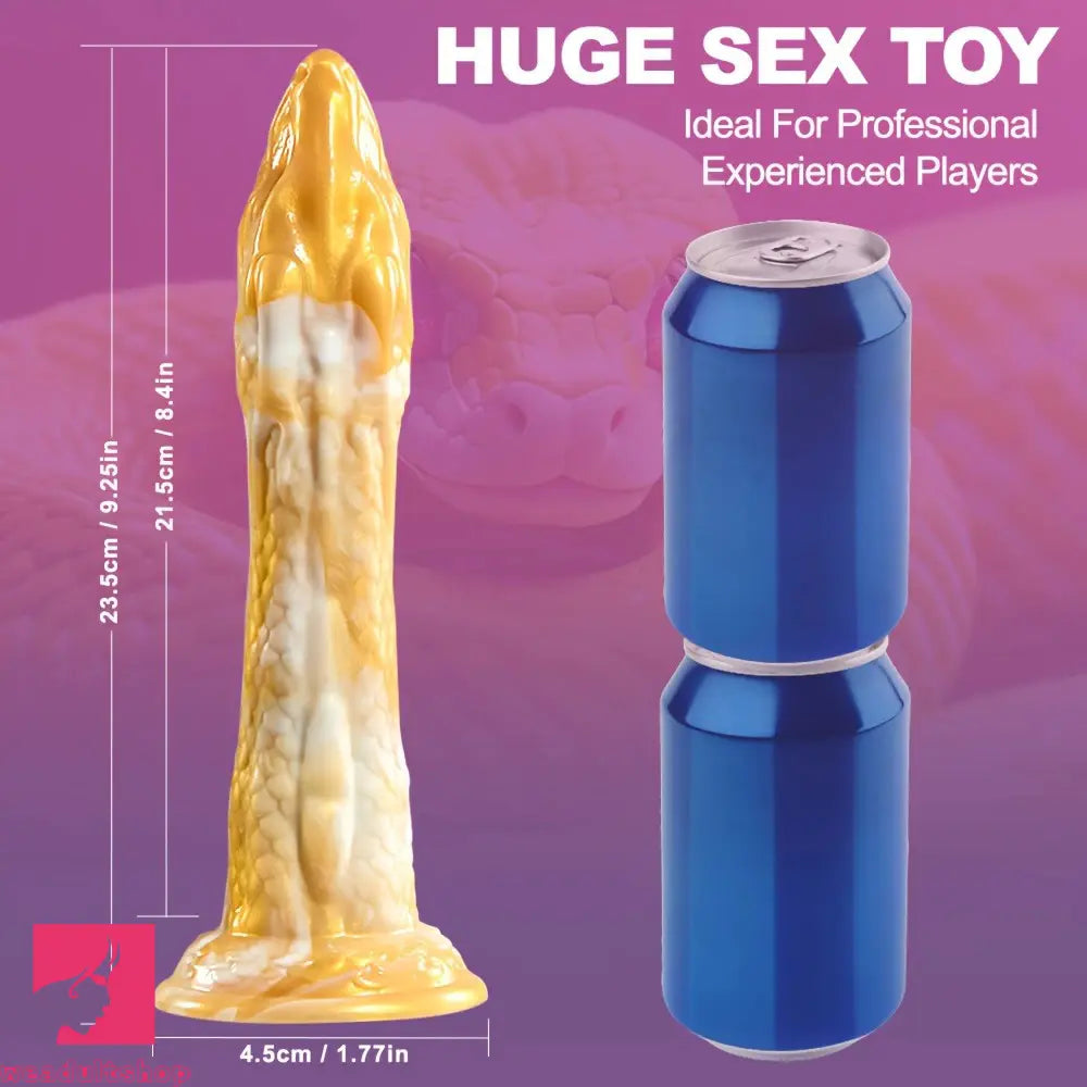 9.25in Big Thrusting Vibrating Fantasy Snake Realistic Thick G Spot Dildo