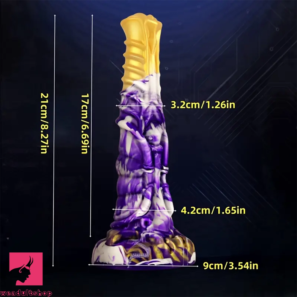 8.27in Novel Strange Shaped Simulated Prostate Odd Silicone Soft Dildo