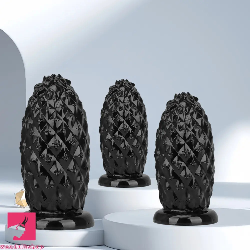 8.26in 10.03in 11.81in Black Big Pineapple Penis PVC Thick Anal Cock Dildo