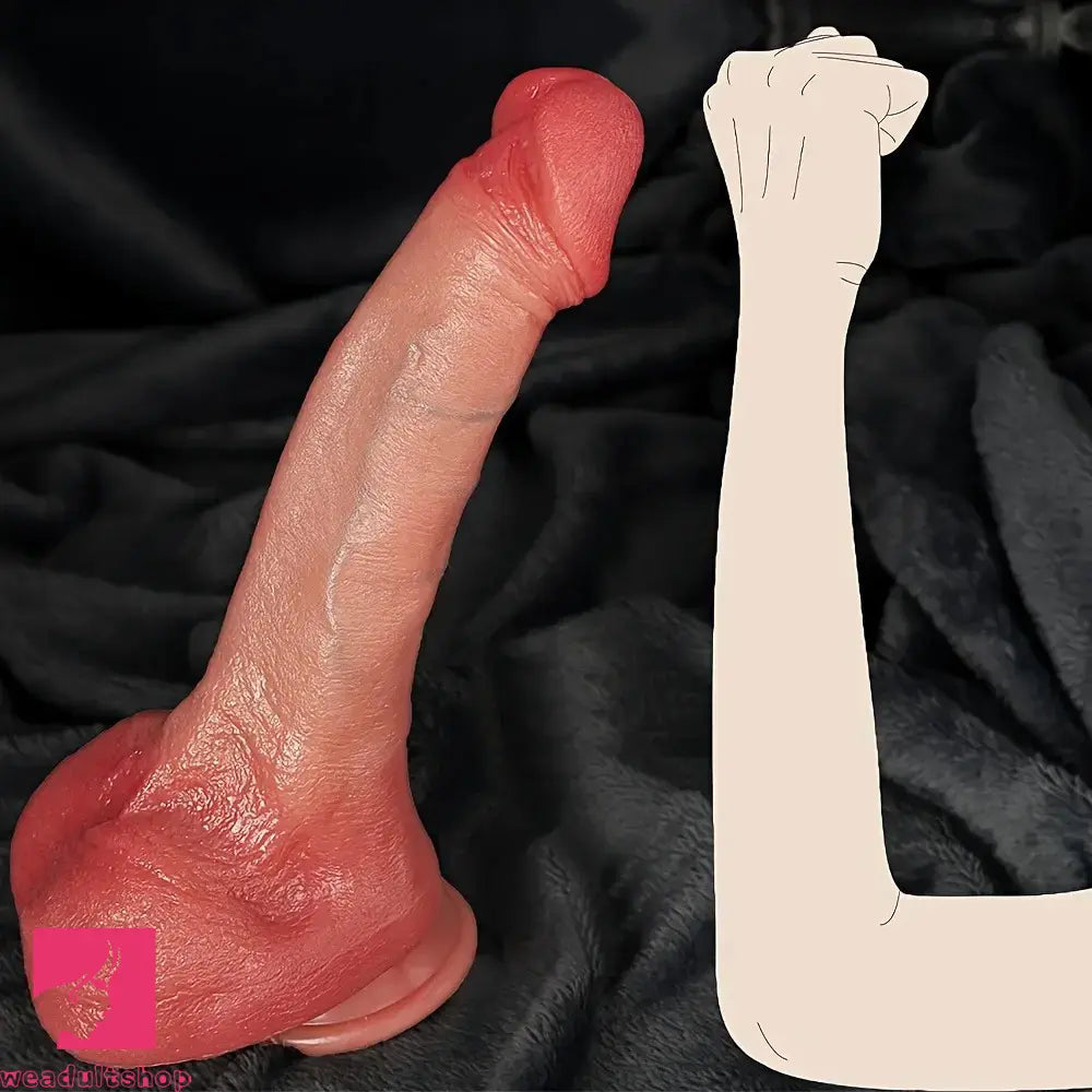 11.02in Realistic Soft Silicone Lifelike Dildo For Clitoral G-spot Safe Simulation