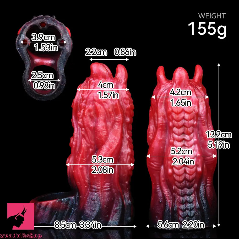 5.19in Octopus Soft Hollow Dildo Built-in keel Vibration Remote Penis Sleeve