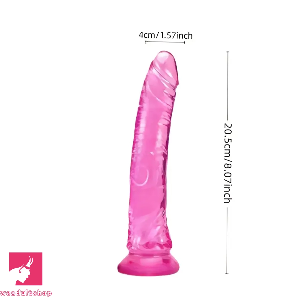 8.07in PVC Suction Cup Dildo Anal Masturbator For G-Spot Anal Dilation