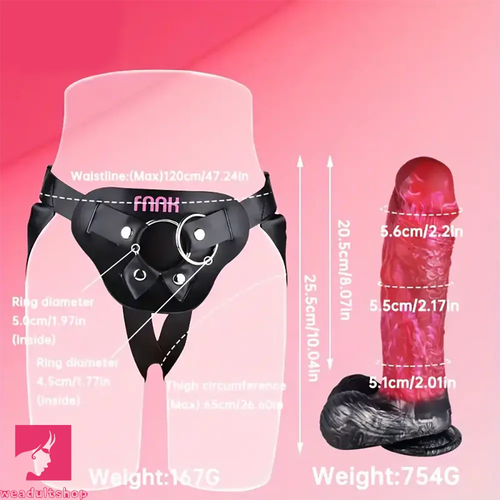 10.01in Silicone Soft Big Strap On Wearable Dildo For Gay Lesbian