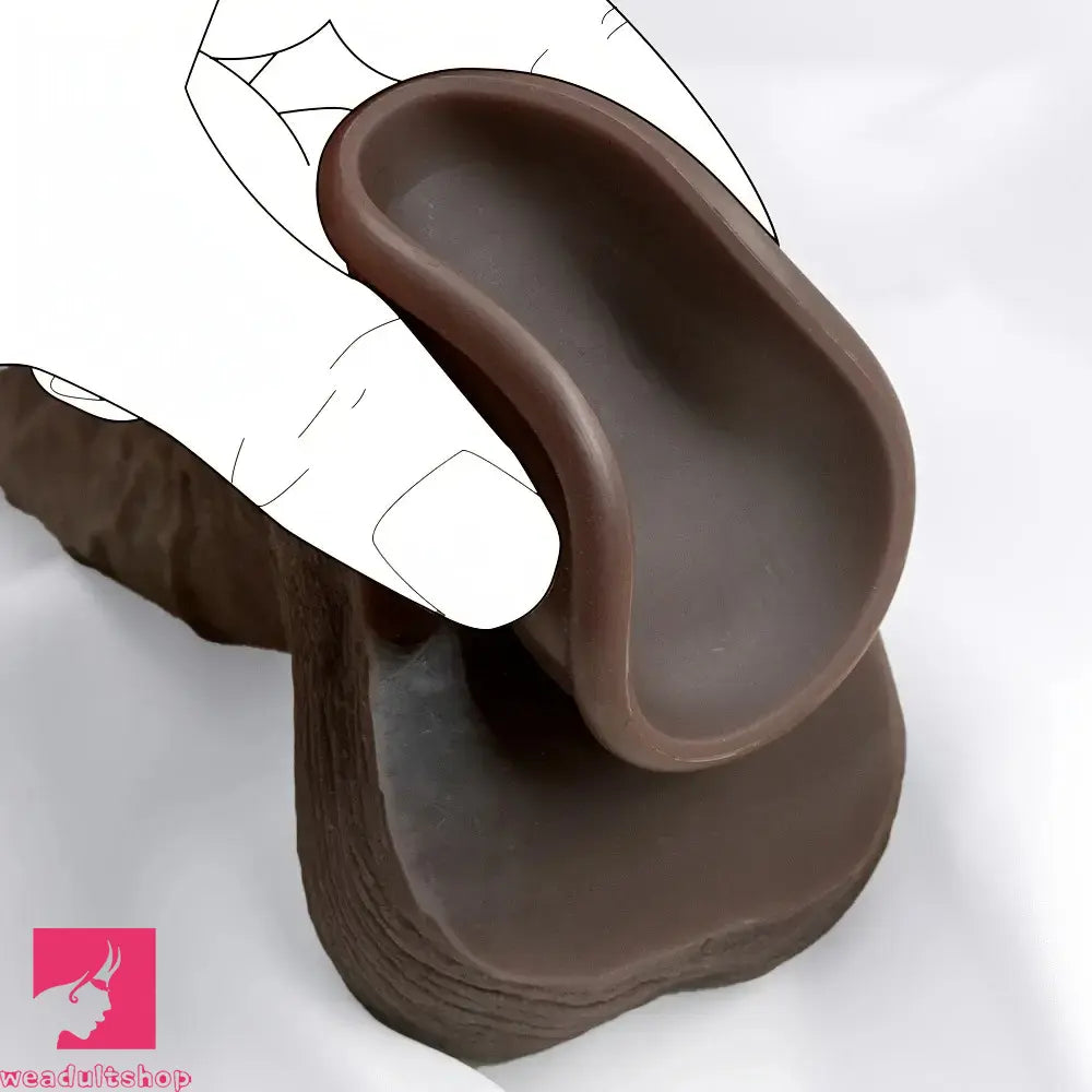 11.02in Ebony Wearable Realistic Silicone Thick Dildo For G Spot Sex Game