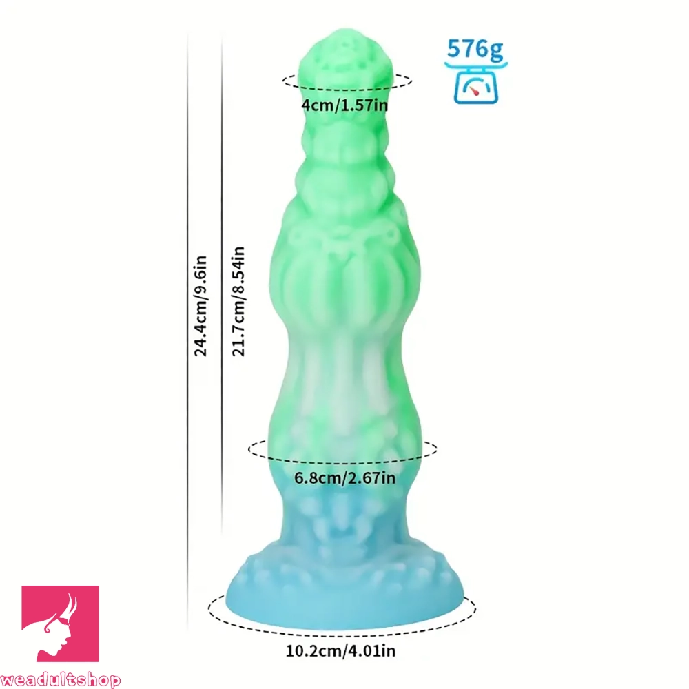 8.34in 9.6in 10.78in Melange Silicone Monster Dildo Big Luminous Clit Dildo