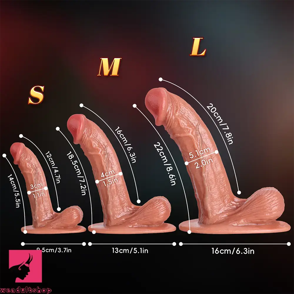 5.5in 7.2in 8.6in Lifelike Sensation Silicone Soft Dildo For Prostate Anal Cock