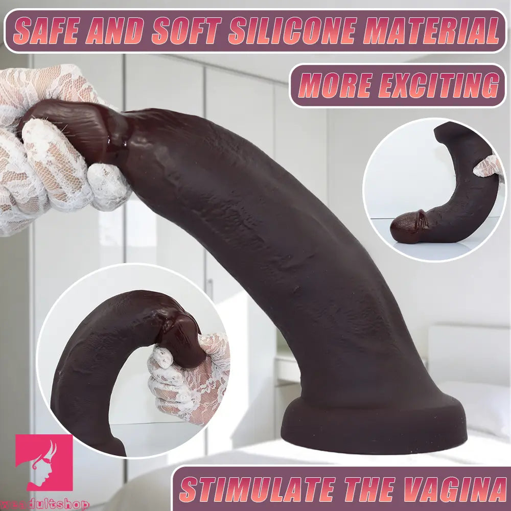 10.23in Big Realistic Skin Silicone Soft Dildo Meaty Feeling Solo Play Accessory