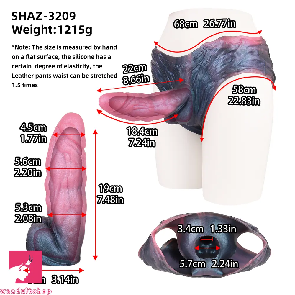 8.66in Fantasy Monster Creature Hollow Dildo Harness Pants Strap on Dildo