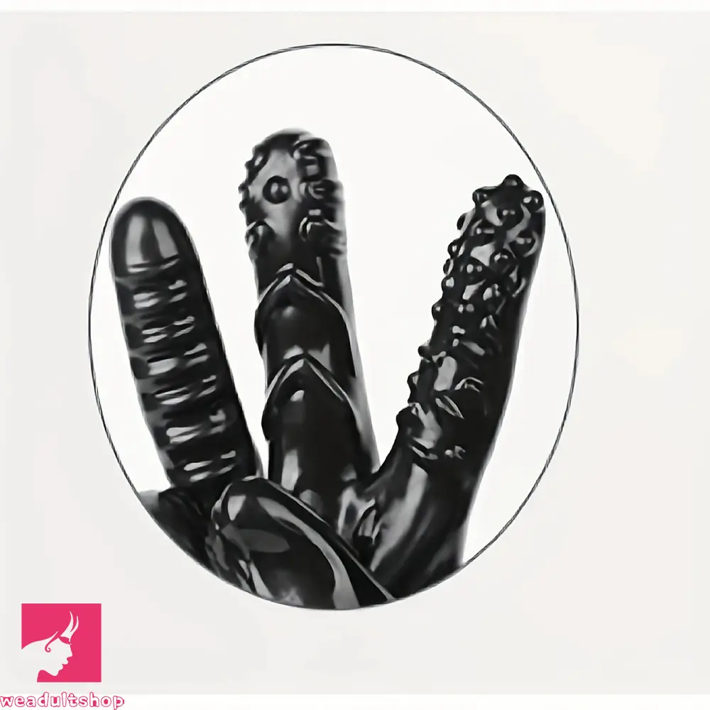 8.3in Finger Spiked Dildo Glove For Manual Massage Stimulating Clit Toy