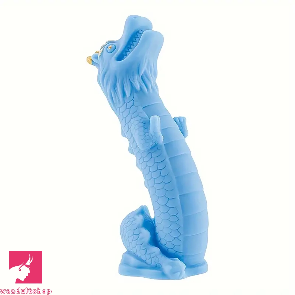 8.82in Blue Dragon Silicone Dildo Realistic Textured Adult Toy For Cli