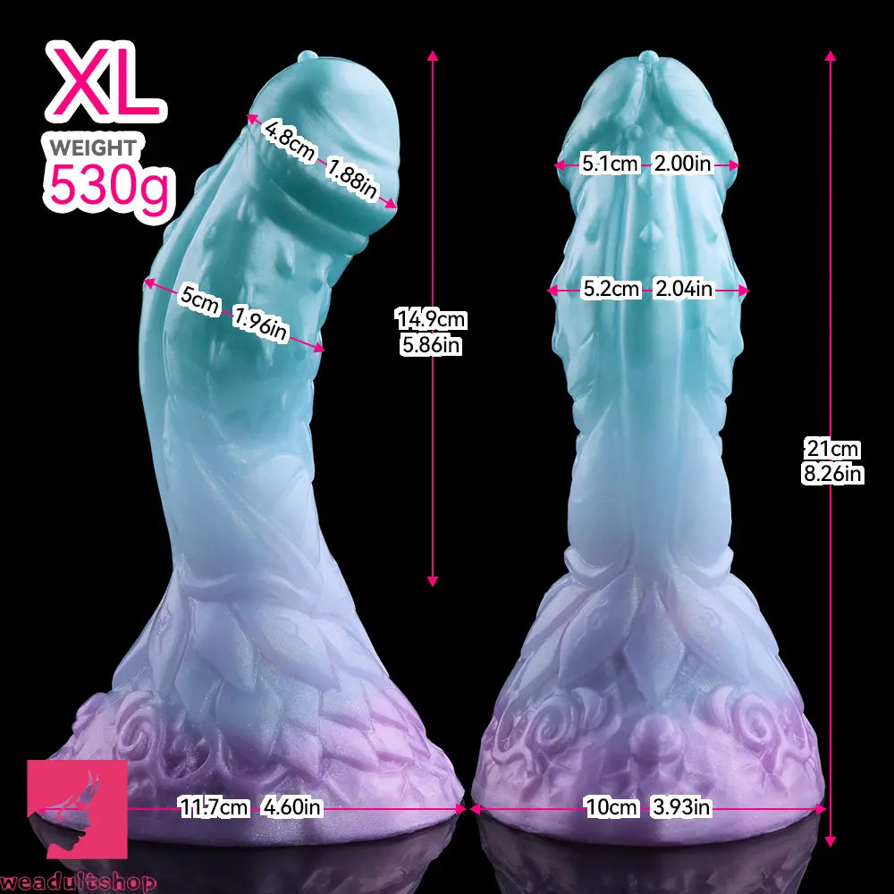 4.68in 5.9in 7.16in 8.26in Spiked Monster Silicone Odd Dildo With Key Chain