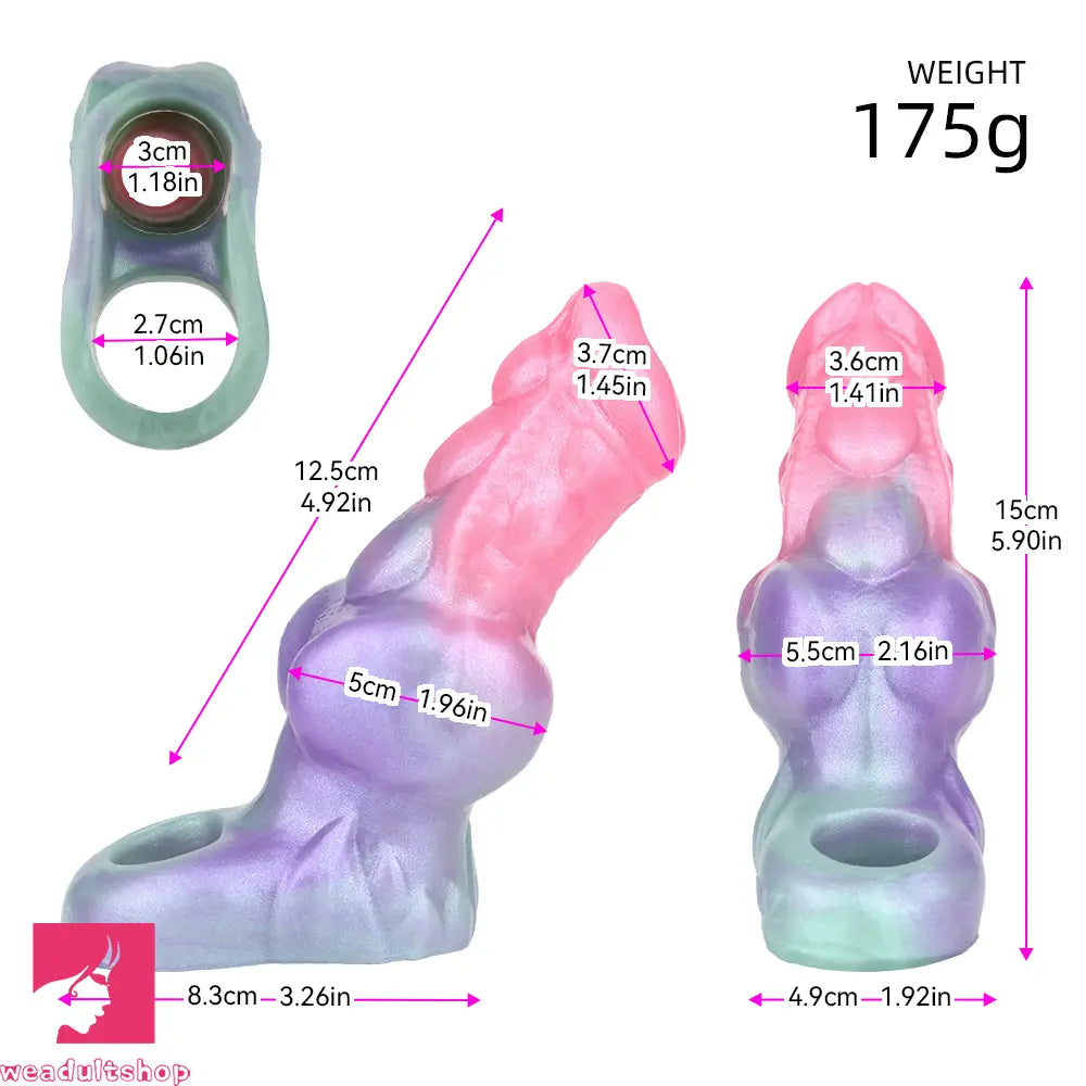 5.9in Flesh Shell SHAZ-3006 Fantasy Hollow Dildo Sleeve For Cock Extension