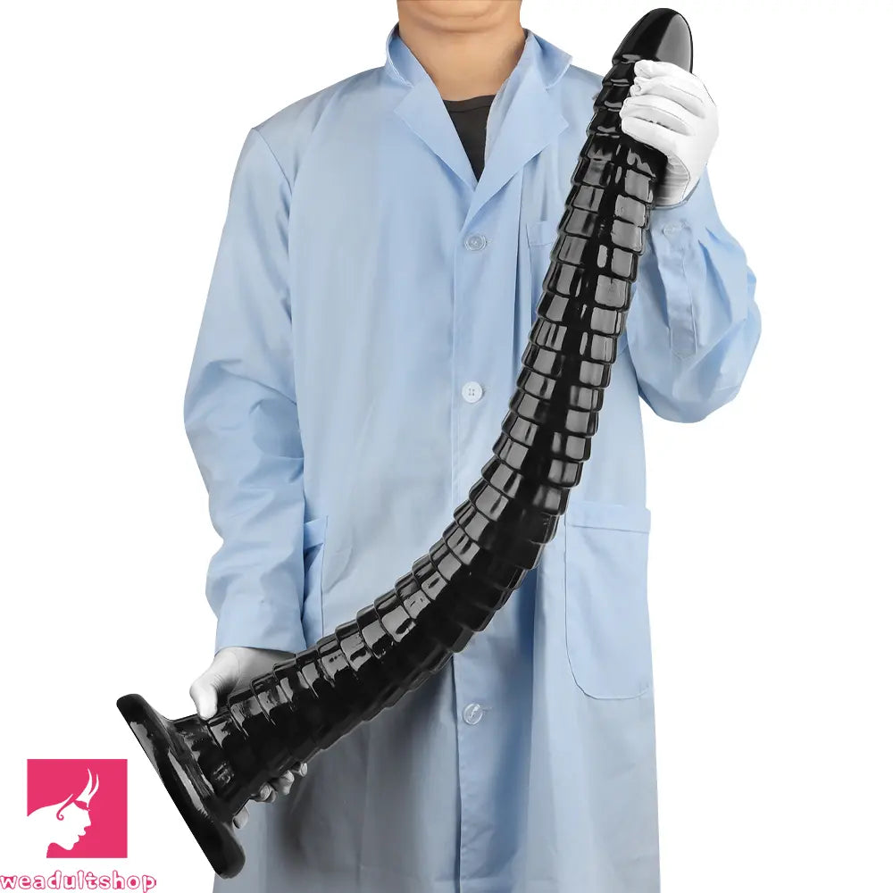 31.5in Black PVC Huge Long Masturbator For Women Gay Dildo Cock Toy