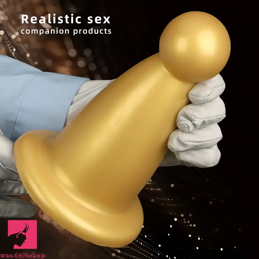 5.7in 7.87in Golden Silicone Soft Thick Butt Plug Dildo For Women Sex Toy