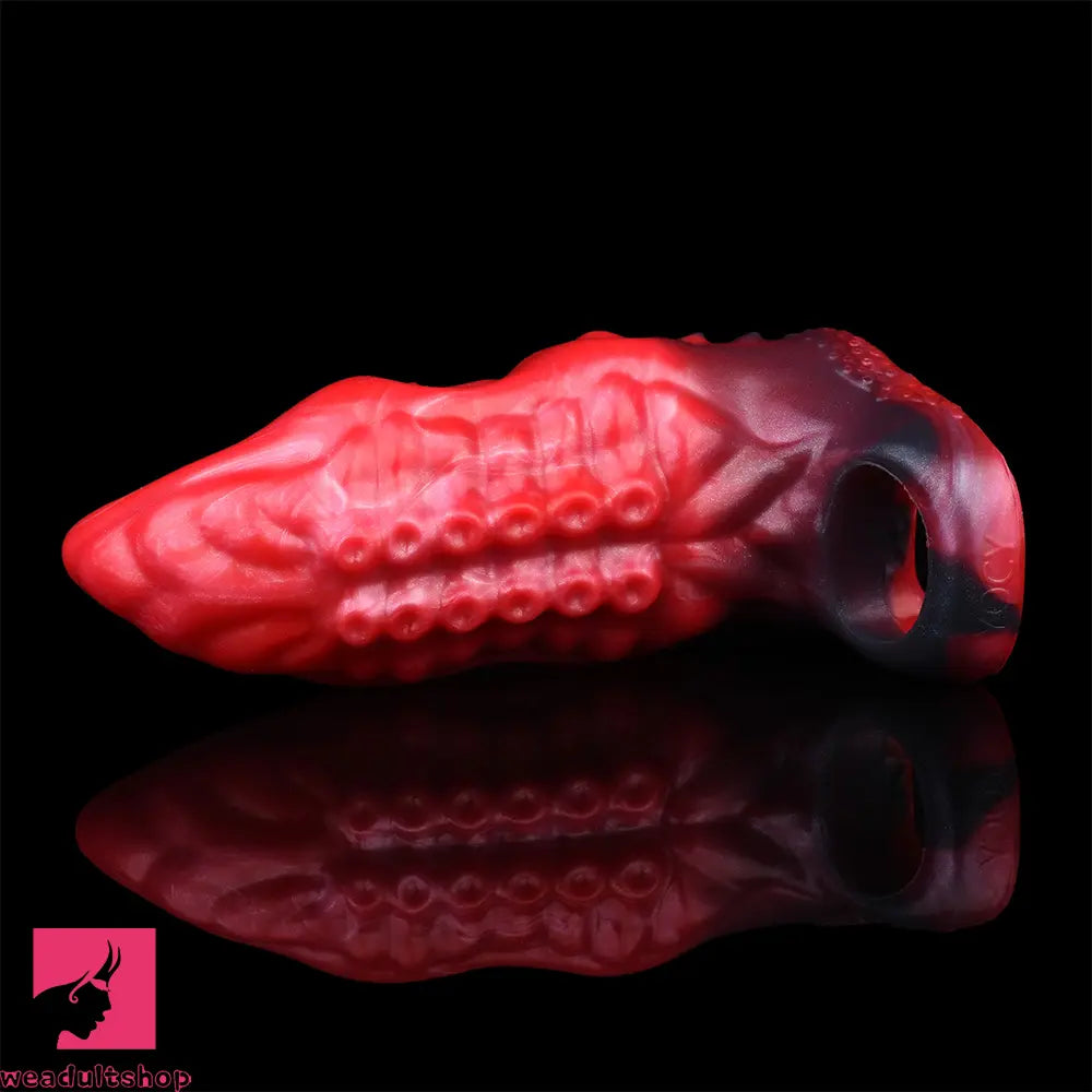 6.14in Hollow Dildo Built-in keel Vibration Remote Control Tentacle Penis Sleeve