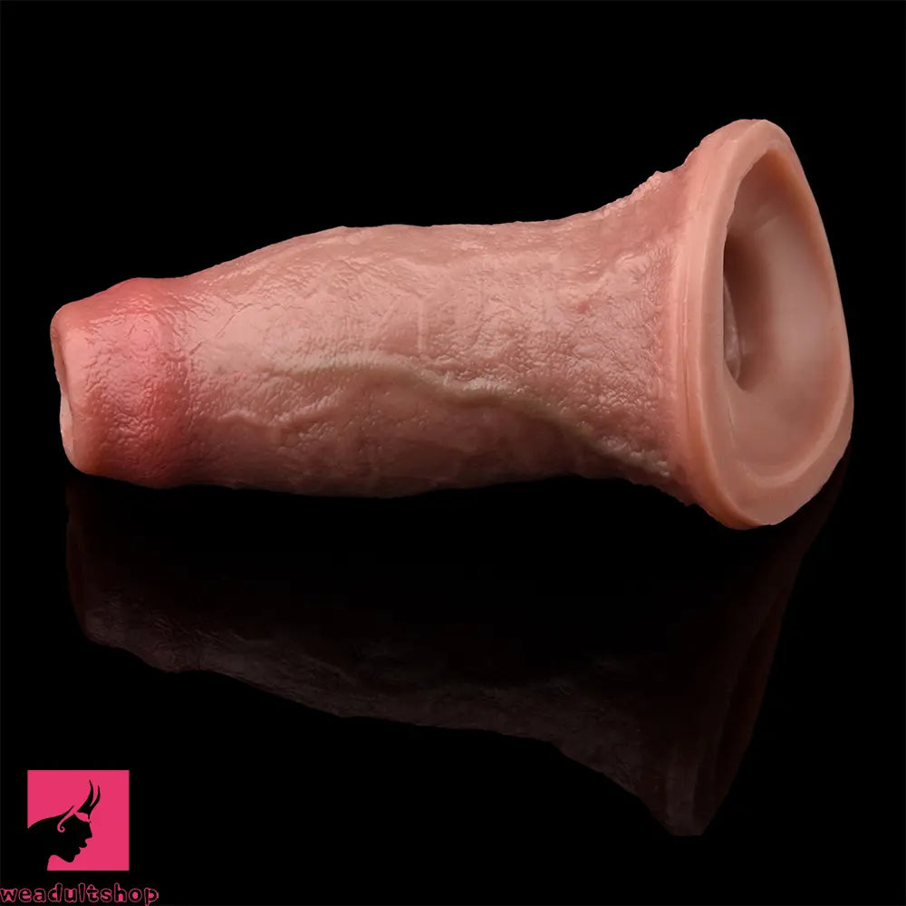 5.15in Liquid Silicone Strap on Penis Extender Cock Sleeve Dildo For Clit