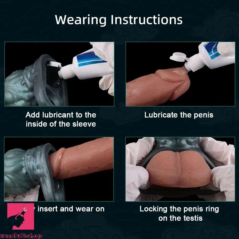 4.6in 5.62in 6.49in Silicone Knot Penis Dildo Sleeve For Women Men Couples