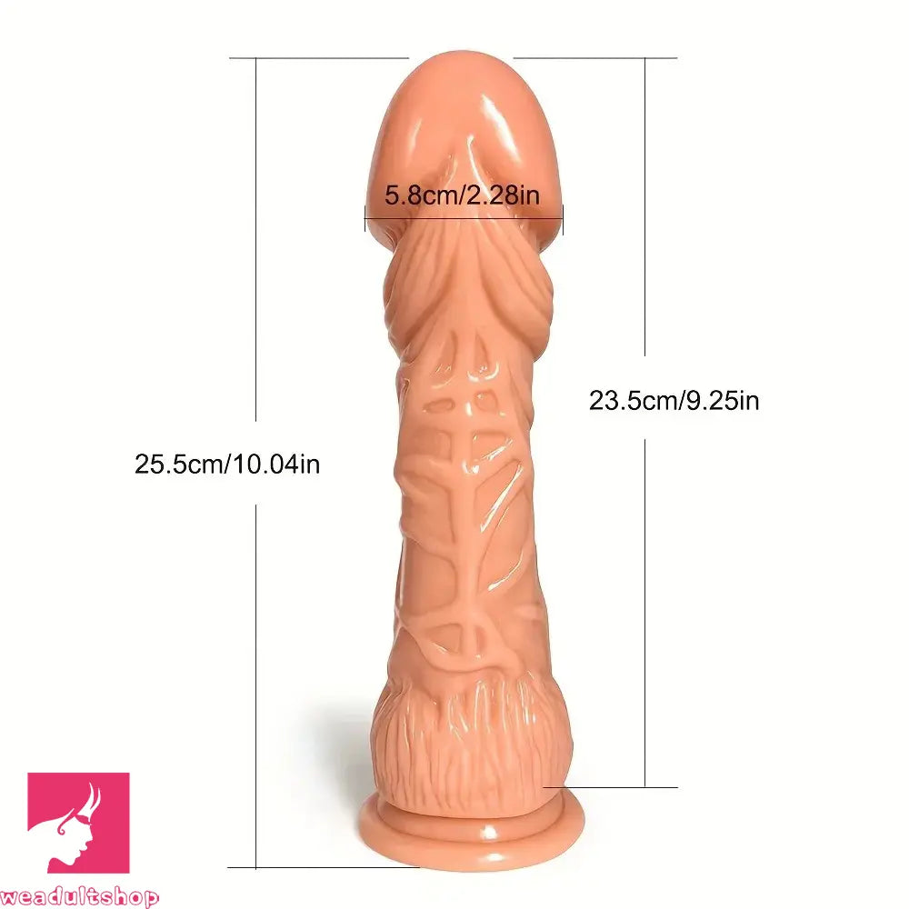 10.04in Realistic Big Head Suction Cup Glans Dildo Manual Masturbator