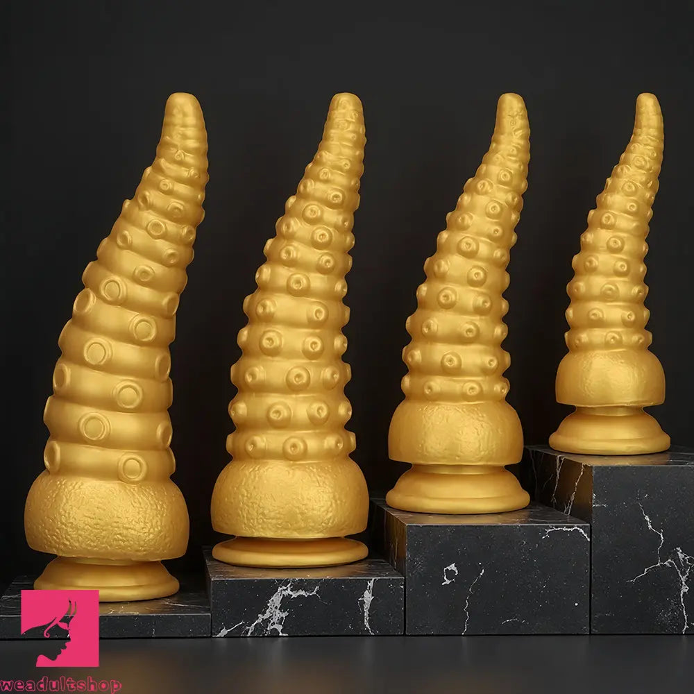 6.1in 6.88in 8.26in 8.66in Gold Silicone Multi-size Octopus Thick Sex Dildo