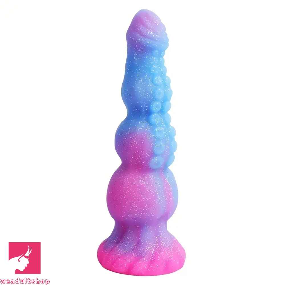 9.44in Starry Night Light Tentacle Anal Plug Cock Silicone Large Dildo