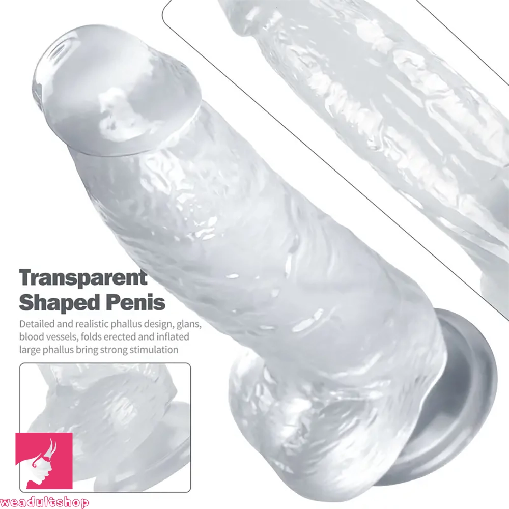 8.07in TPE G Spot Dildo With Vein Suction Cup Base Prostate Adult Sex Toy