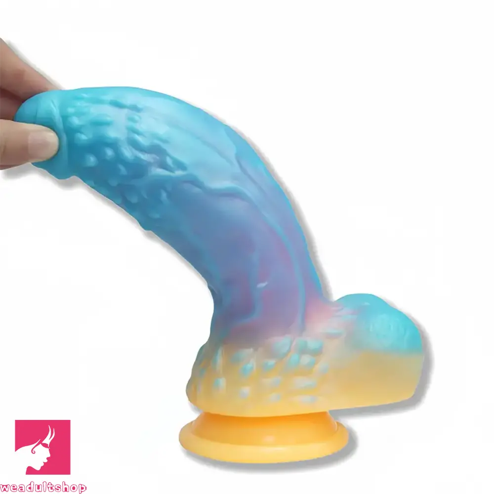 6.92in Glow-in-the-Dark Realistic Silicone Soft Uncut Color Dildo