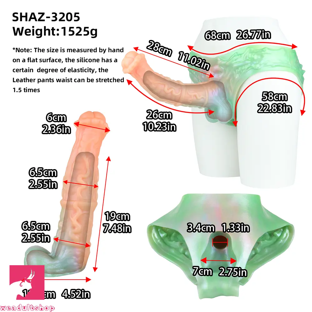 11.02in Horse Big Monster Hollow Dildo Harness Pants Strap on Dildo Cock