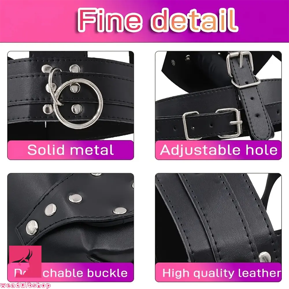 2.26in 3.93in Head-mounted Mouth Gag Face Dildo SM Adult Toy For SM