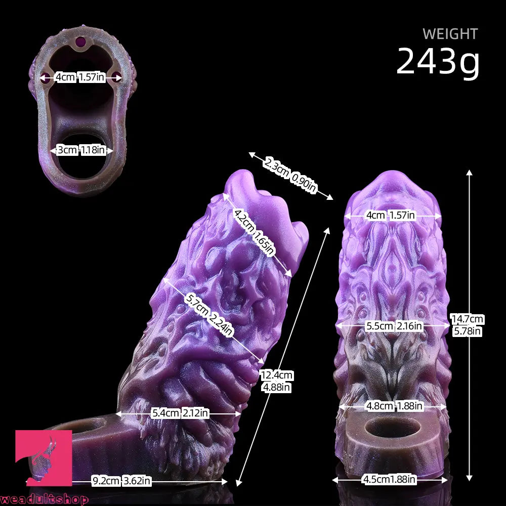 5.78in Dragon Beast Creature Fantasy Hollow Silicone Soft Dildo Sleeve