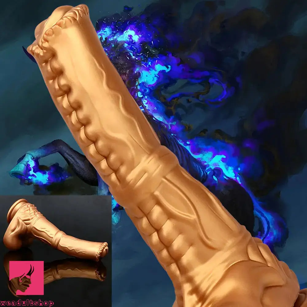 8.66in Golden Silicone Huge Horse Cock Dildo For Vaginal Prostate Sex