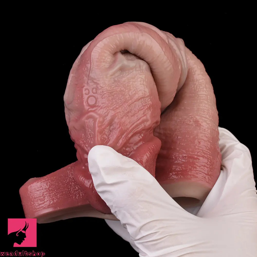 7.36in Vibrating Realistic Remote Silicone Hollow Real Dildo Sleeve Extender