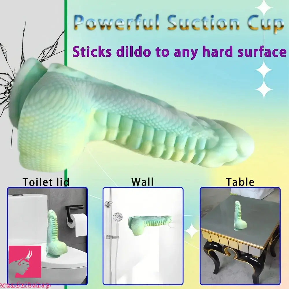 9.06in Fantasy Dragon Fantasy Monster Dildo Two Large Groove Design