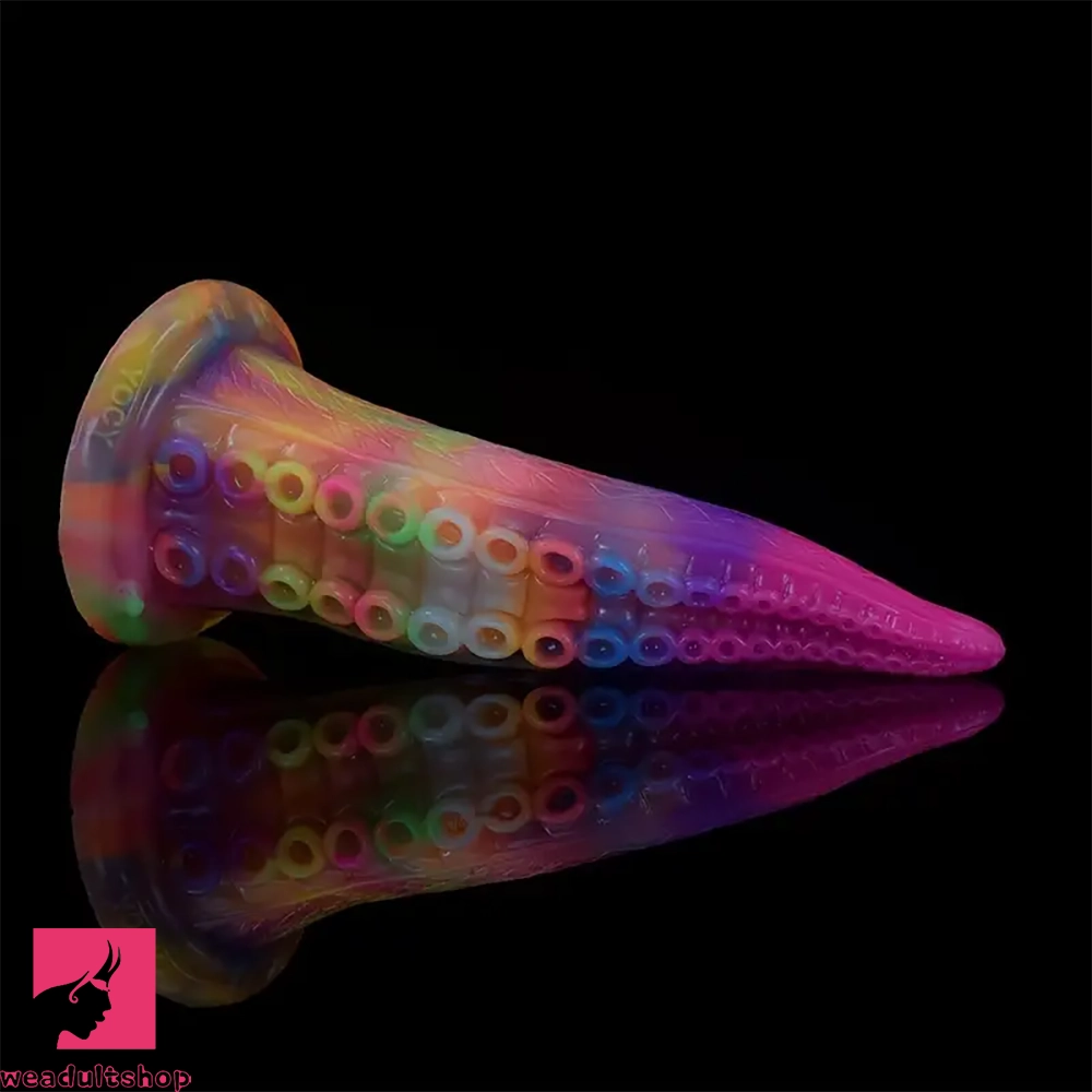 7.28in 9.05in Tentacle Colorful Luminous Silicone Fantasy Cock Dildo