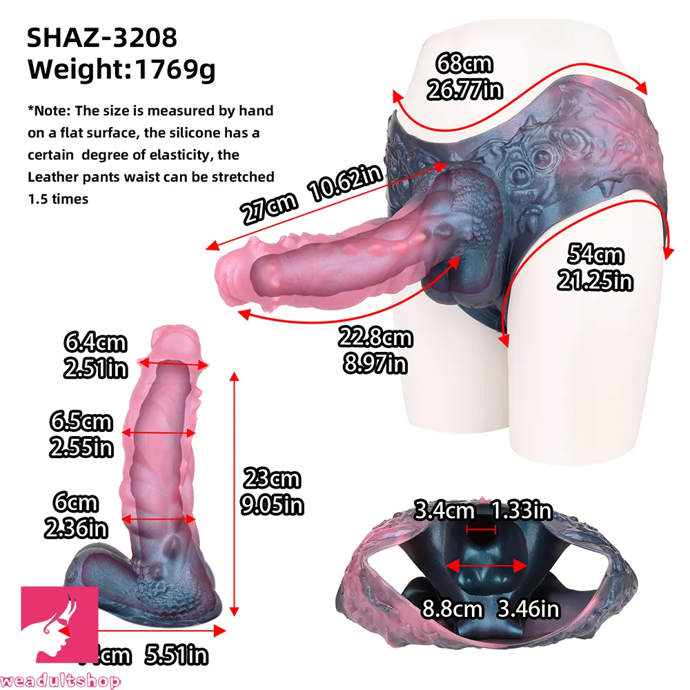 10.62in Large Monster Hollow Dildo Harness Pants Strap on Cock Toy