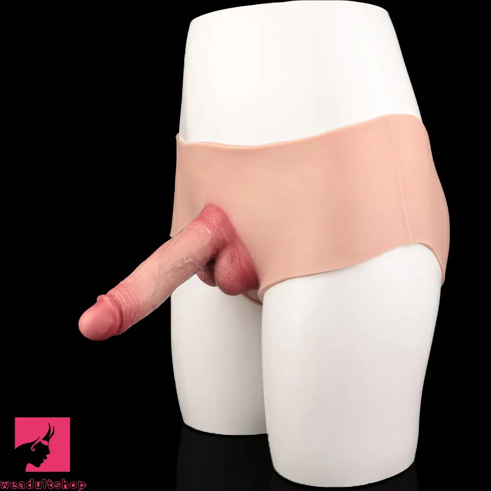 6.77in Hollow Penis Dildo Sleeve Silicone Soft Pants For Women Fucking