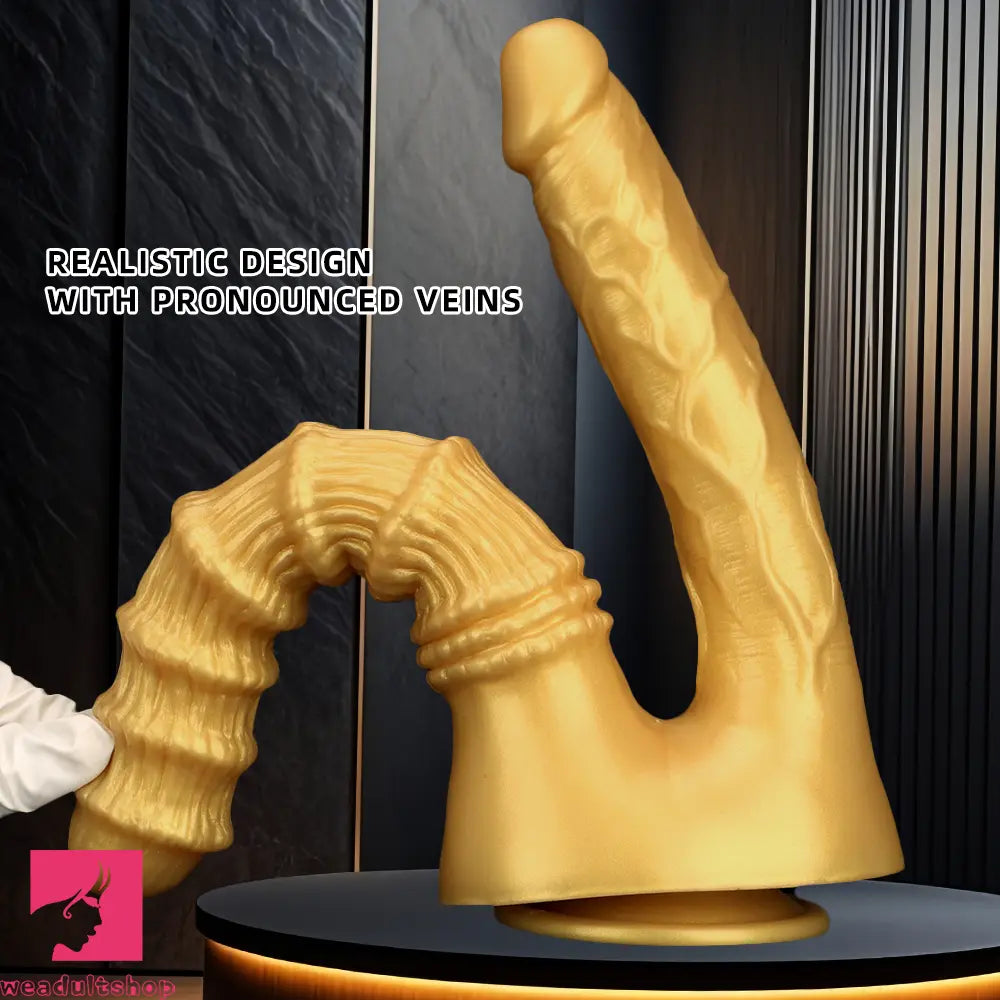 10.82in Big Silicone Soft Gold Double-headed Dildo For Female Lesbian Sex