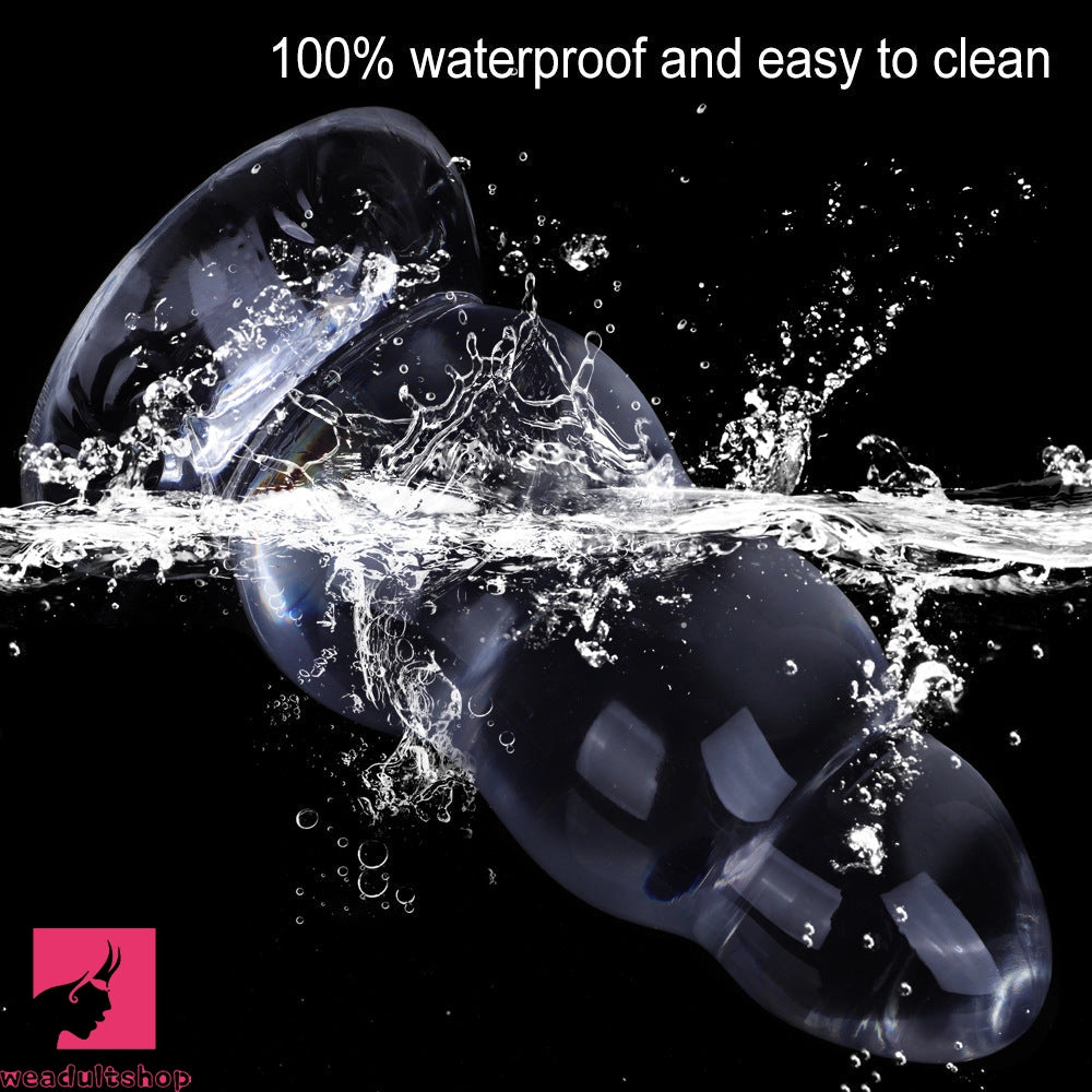 9.05in Giant Silicone Beads Transparent Jelly Soft Big Women Dildo