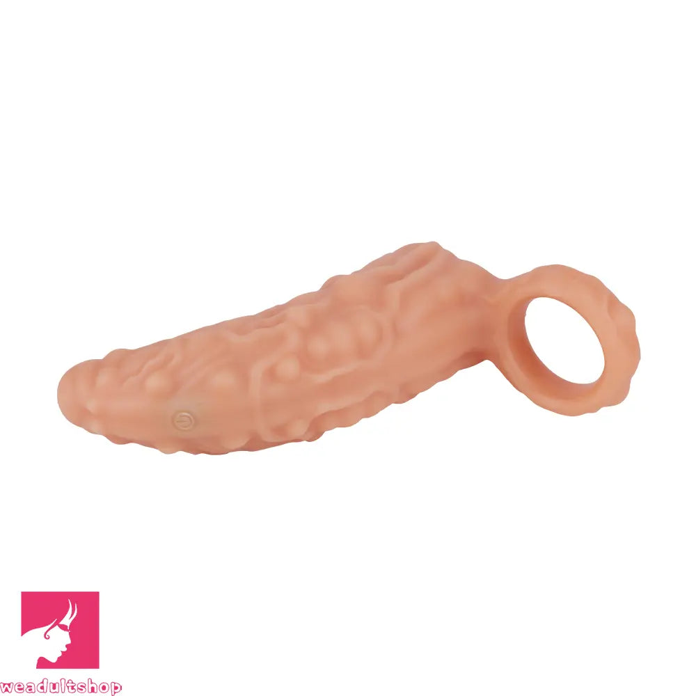 5.91in 6.69in Vibrating Cock Sleeve Dildo With Cock Ring For Gay Female